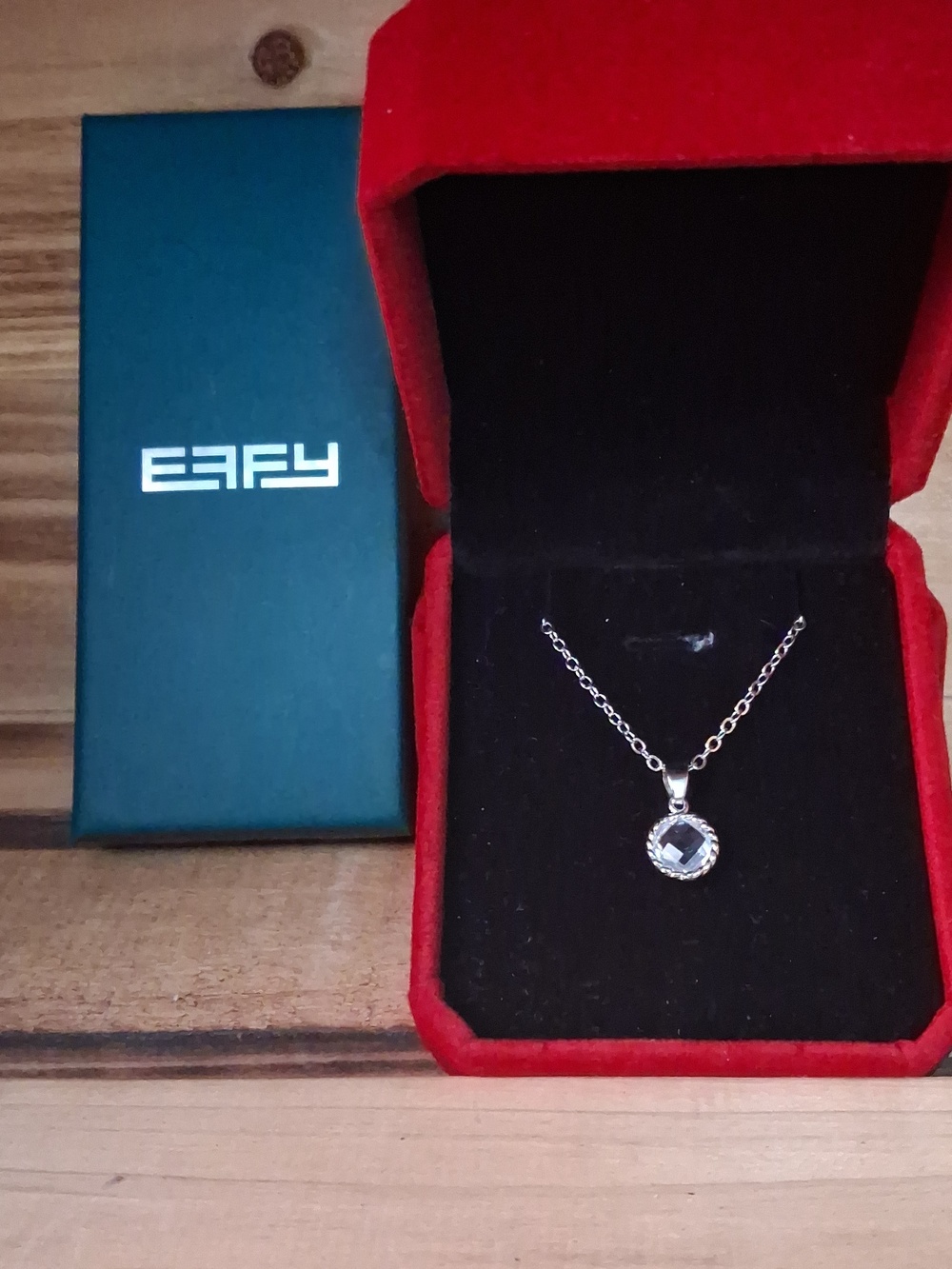 Effy Silver Necklace with Clear Round Crystal Pendant